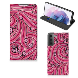 Samsung Galaxy S21 Plus Bookcase Swirl Pink