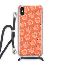 Just peachy: iPhone XS Transparant Hoesje met koord