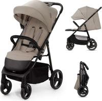 Kinderkraft TRIG 3 - Grote Wandelwagen tot 25 kg* - Verstelbare Rugleuning en Voetensteun - CLICK & FOLD Systeem - 360° Draaiende Wielen - Waterdichte Kap met Ventilatie - Comfortabele Zitting - Lichtgewicht 8,9 kg - Beige