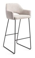 Jesper Home Barkruk 'Yanai' Slide Black, kleur Pigeon (zithoogte 75cm)