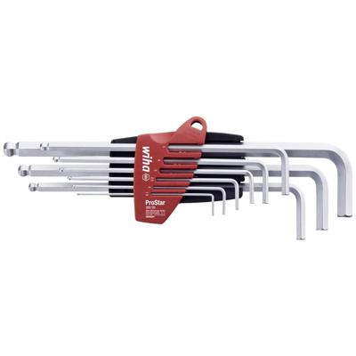 Wiha 369S9 Inbus Haakse schroevendraaierset 1.5 mm, 2 mm, 2.5 mm, 3 mm, 4 mm, 5 mm, 6 mm, 8 mm, 10 mm 9-delig