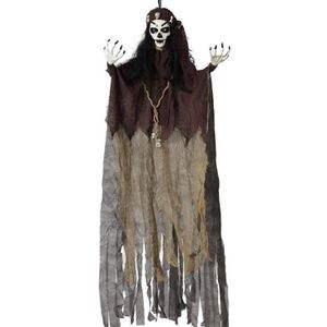 Halloween/horror thema hang decoratie Geest/spook Gypsy - enge/griezelige pop - 120 cm   -