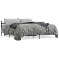 Bedframe bewerkt hout metaal grijs sonoma eiken 180x200 cm