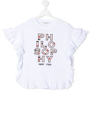 Philosophy Di Lorenzo Serafini Kids t-shirt à logo brodé - Blanc