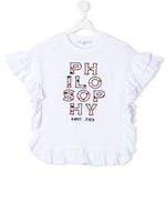 Philosophy Di Lorenzo Serafini Kids t-shirt à logo brodé - Blanc Philosophy Di Lorenzo Serafini Kids t-shirt à logo brodé - Blanc