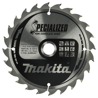 Makita Cirkelzaagblad voor Hout | Specialized | Ø 165mm Asgat 20mm 24T - B-32910