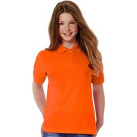 Polo shirt oranje voor meisjes - thumbnail