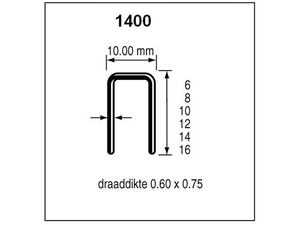 Dutack Niet serie 1400 Cnk 14mm doos 10 duizend - 5042011