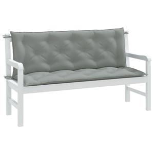 VidaXL Tuinbankkussens 2 st 150x50x7 cm stof gemêleerd lichtgrijs