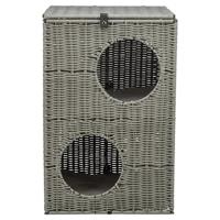 Trixie kattenmand amalia hoekig polyrattan grijs