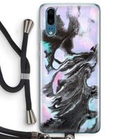 Pastel zwart: Huawei P20 Transparant Hoesje met koord