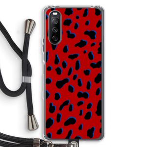Red Leopard: Sony Sony Xperia 10 III Transparant Hoesje met koord