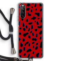 Red Leopard: Sony Sony Xperia 10 III Transparant Hoesje met koord