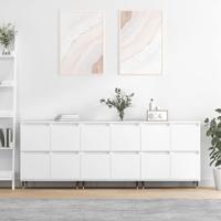 Dressoirs 3 st bewerkt hout wit