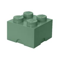 LEGO - Set van 4 - Opbergbox Brick 4, Zandgroen - LEGO