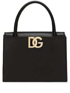 Dolce & Gabbana sac à main en cuir à plaque logo - Noir