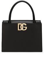 Dolce & Gabbana sac à main en cuir à plaque logo - Noir