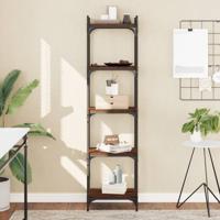 Boekenkast 5-laags 40x30x154 cm bewerkt hout bruin eikenkleur