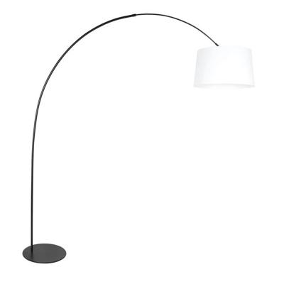 Steinhauer VloerlampCurve zwart met grof witte kap Ø 48cm - 4257ZW