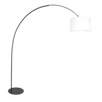 Steinhauer VloerlampCurve zwart met grof witte kap Ø 48cm - 4257ZW Steinhauer VloerlampCurve zwart met grof witte kap Ø 48cm - 4257ZW