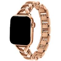 Apple Watch Hart Stalen Schakel Band - Lisa Rose Goud - 44, 45, 46 & 49mm Apple Watch Hart Stalen Schakel Band - Lisa Rose Goud - 44, 45, 46 & 49mm