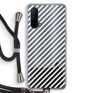 Strepen zwart-wit: OnePlus Nord CE 5G Transparant Hoesje met koord