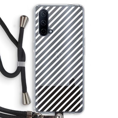 Strepen zwart-wit: OnePlus Nord CE 5G Transparant Hoesje met koord