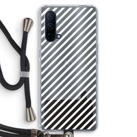 Strepen zwart-wit: OnePlus Nord CE 5G Transparant Hoesje met koord