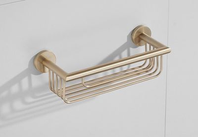 Flaconhouder SaniClear Brass | Wandmontage | 25x9x13 cm | Messing | Rechthoek | Geborsteld messing - Mat goud