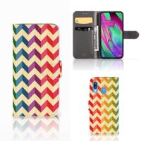 Samsung Galaxy A40 | Telefoon Hoesje | Zigzag Multi Color