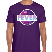 Feest shirt Disco fever seventies t-shirt paars voor heren 2XL  - - thumbnail