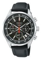 Horlogeband Seiko SSB037P2 / 6T63-00B0 / L01W011J0 Leder Zwart 20mm