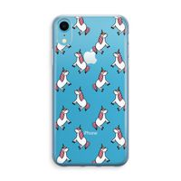 Eenhoorns overal: iPhone XR Transparant Hoesje