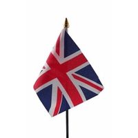 Union Jack mini vlaggetje op stok 10 x 15 cm