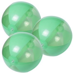 10x stuks opblaasbare strandballen plastic groen 28 cm