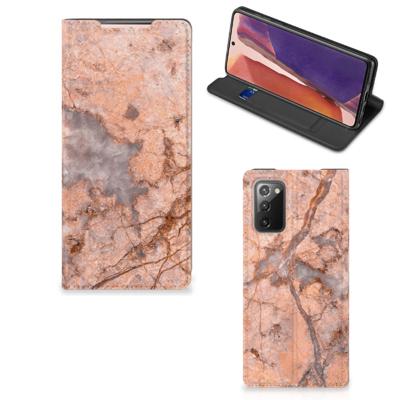 Samsung Galaxy Note20 | Standcase | Marmer Oranje