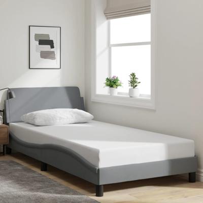 Bedframe zonder matras 100x200 cm stof lichtgrijs
