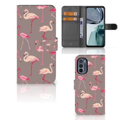 Motorola Moto G62 5G | Telefoonhoesje | Met pasjeshouder | Flamingo