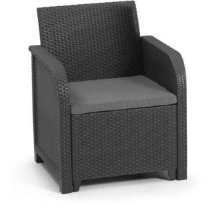 ALLIBERT by KETER - SanRemo fauteuil - Imitatie gevlochten rotan - Grafietgrijs