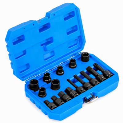 Set van 16 Doppen voor Slagremklauwen 1/2” Ratel Remafstelgereedschap Compatibel met Diverse Voertuigen 28 x 7 x 18 cm Blauw/Oranje