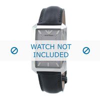 Armani horlogeband AR0457 Leder Grijs 20mm + grijs stiksel - thumbnail