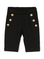 Balmain Kids button-embellished slip-on leggings - Noir