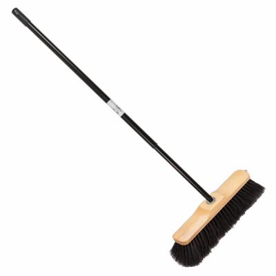 Beumag Houten binnenbezem - B28 cm - inclusief metalen telescoopsteel - zwart - 80 tot 130 cm