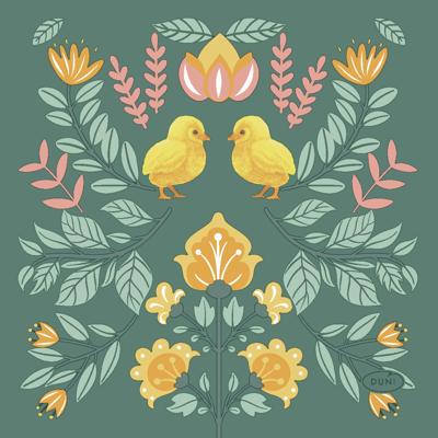 Paas thema servetten Ornament Easter - 20x - groen - 24 x 24 cm - feestservetten - Paasontbijt Paas thema servetten Ornament Easter - 20x - groen - 24 x 24 cm - feestservetten - Paasontbijt