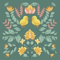 Paas thema servetten Ornament Easter - 20x - groen - 24 x 24 cm - feestservetten - Paasontbijt