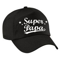 Super papa vaderdag cadeau pet /cap zwart voor heren - thumbnail