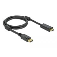 Delock 85955 DisplayPort-kabel DisplayPort / HDMI Aansluitkabel DisplayPort-stekker, HDMI-A-stekker 1 m Zwart Vergulde steekcontacten, 4K UHD