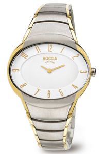 Boccia 3165-11 Horloge titanium zilver-en goudkleurig-wit 36 mm