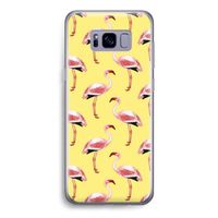 Flamingo's geel: Samsung Galaxy S8 Transparant Hoesje
