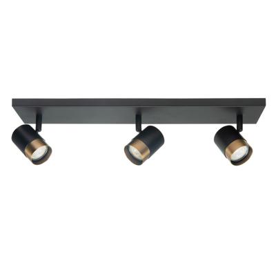 Highlight SpotSavona zwart met koper brons 3-lichts recht - S7476.32